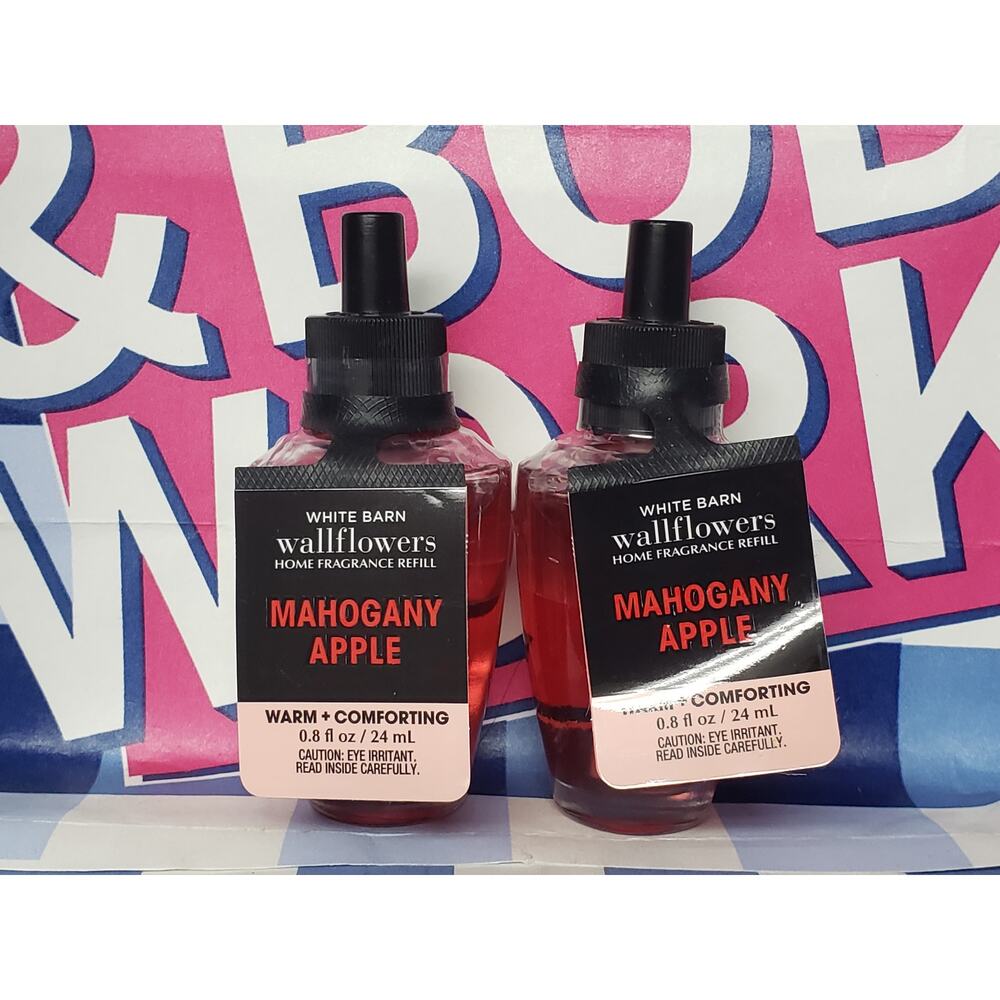 BBW Mahogany Apple "Warm & Comforting" Wallflower Home Fragrance 2 Refills